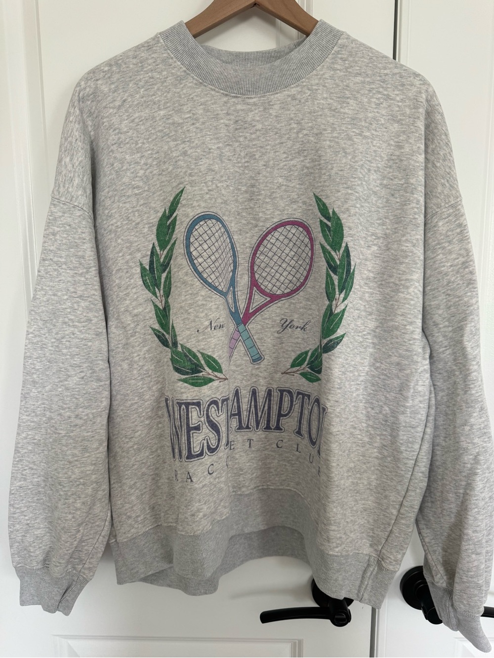 Abercrombie & Fitch Gray Tennis Graphic Crewneck